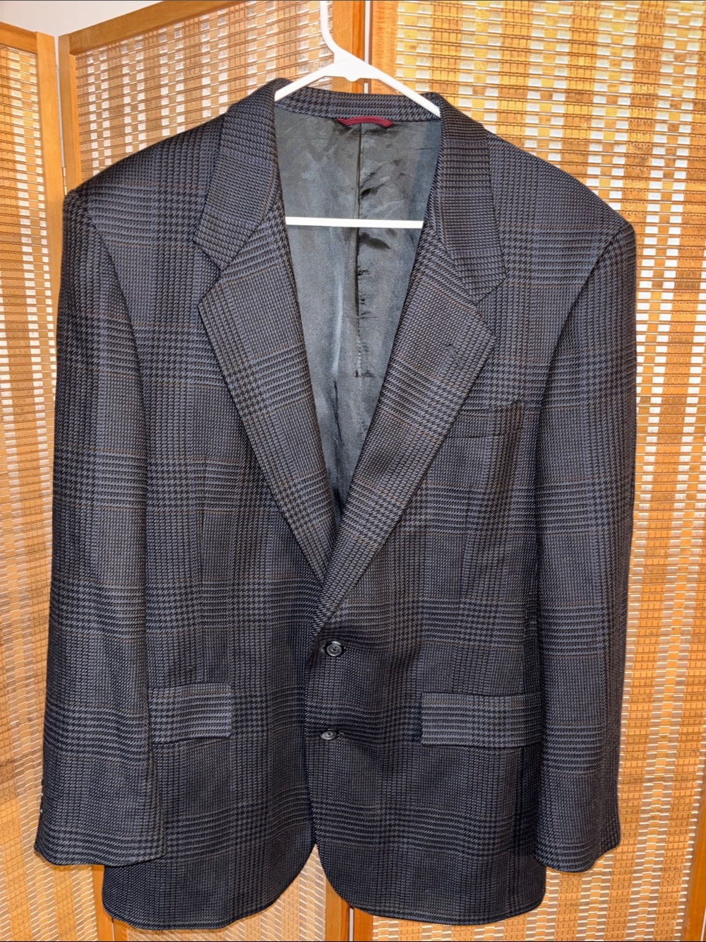 Hart Schaffer & Marx| Classic Men's Blue/Brown/Gray Glen Plaid Blazer - Size 40R